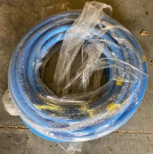 50 ft x 1.5 in Flexible Blue Pool Vacuum Hose, Corrugated Plastic, Wrapped, Suitable for Pool Cleaning- Bay 5