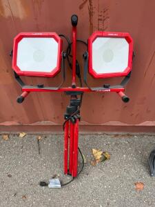 Craftsman Dual-Head LED Work Light Tripod, 4000 Lumens, Adjustable Height, Corded