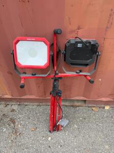 CRAFTSMAN Dual-Head LED Work Light with Tripod Stand, 6000 Lumens, Electric, Adjustable Heads