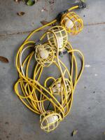 50 ft 5-Light LED String Work Light Set with Yellow Cord and Plastic Cages - 2