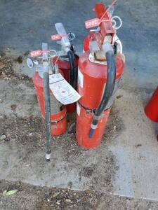 (4)10 lb ABC Dry Chemical Fire Extinguisher, Tagged Thru 2025, Steel Cylinder, Hose Included