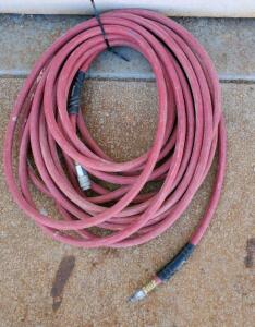 Husky 3/8" x 50' Red Rubber Air Hose with 1/4" NPT Fittings, 300 PSI Max