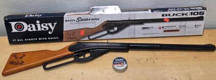 Daisy Buck 105 Youth Lever Action BB Rifle, .177 Cal, Wood Stock, Box & Pellets Included