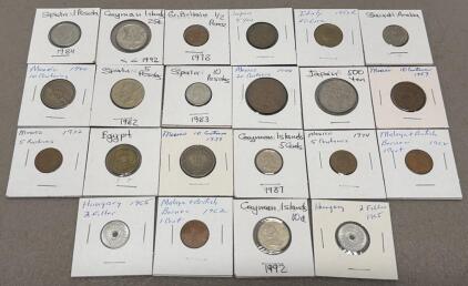 Cayman Islands, Malaya-British Borneo, Spain, Mexico, Japan, Italy, Hungary, Egypt, Saudi Arabia Coin Lot