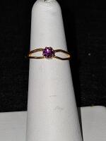 Gold-Tone Stackable Ring Set, Multicolor Gemstones, Prong Setting, Split Shank Design - 3