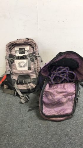 (1) Camelback Backpack (1) Low Alpine Backpack (1) Clinmbing Rope