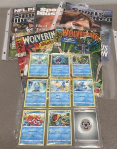 Mixed Lot: Sports Illustrated '08-'10, Wolverine #41 #32 Comics, Pok&eacute;mon Water Cards Binder