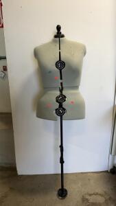 Adjustable Female Dress Form with Metal Stand, Light Gray, Size Range Approx. 33.7"-41.5" Bust