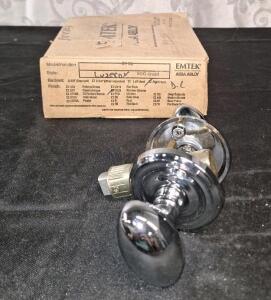 (1) EMTEK 8100 Egg Passageway Door Knob Set US26 Polished Chrome