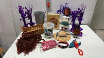 Mixed Lot: Dr Zigs Bubble Kit, Vintage Grape-Nuts Tin, Dolls, Tools & More