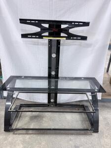 Z-Line Designs TV Stand With Mount, Black Glass, Fits Up to 60" TVs, 3-Shelf Steel Frame