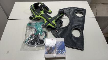 Dog Lot: Dog Harnesses XL & XS with GoodBoy Recovery E-Collar Size 2, Plush Recovery Sleeve Bundle