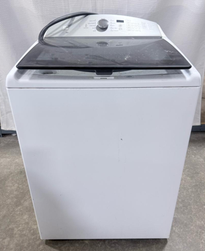 Top-Loading Washing Machine with Glass Lid and Digital Controls
