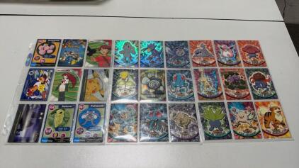 Topps Pok&eacute;mon TV Animation & Chrome Foil Card Lot, 54 Gen 1 Cards, Binder Pages Included, 1999&ndash;2000