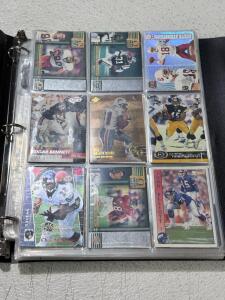 NFL Football Card Binder - Pro Set, Score, Donruss, 1990-2000, 27 Cards, Stars & Inserts