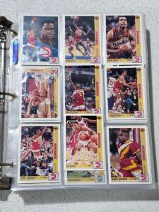 Vintage 1990 Fleer & 1991 Upper Deck NBA Basketball Card Collection Binder, Lakers/Bulls/Stars