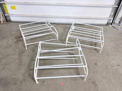 White Wall-Mount Metal Luggage Racks, Set of 3, 22"x18"x13", Powder-Coated Steel