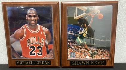 (1) Michael Jordan & (1) Shawn Kemp 8” x 10” Photo Plaque w/ Nameplate