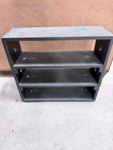 Black MDF Utility Shelf Cabinet with 3 Shelves, Cable Management Holes, 24"x12"x18" Estimate