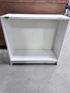 White Base Cabinet Carcass 30"x24"x34.5" Adjustable Shelf Frame, Melamine, Assembled