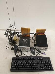 Cobra 25 LTD WX/Classic CB Radios with Mics, Mag Mount Antennas, Dell PS/2 Keyboard Bundle