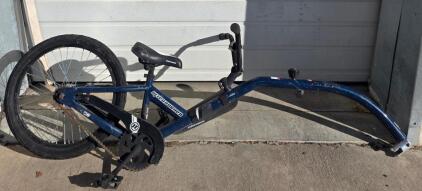 Novara Afterburner Tag-Along Bike, 20" Wheel, Steel Frame, Blue, Child Trailer Bicycle