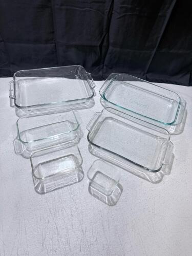 Pyrex 6-Piece Glass Baking Dish Set, Assorted Sizes, Oven Safe, Clear, with Handles