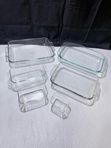 Pyrex 6-Piece Glass Baking Dish Set, Assorted Sizes, Oven Safe, Clear, with Handles