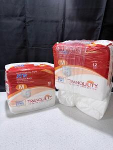Tranquility ATN Disposable Briefs, Medium, 27.5 oz Absorbency, 24 Count