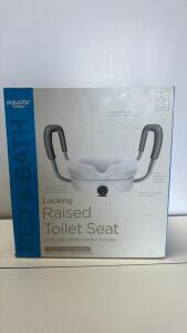 Equate Locking Raised Toilet Seat with Adjustable Comfort Handles, 5" Height Increase, 350 lb Capacity