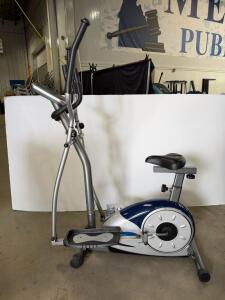 Body Champ Cardio Dual Trainer BT3671 Elliptical Exercise Bike Combo, LCD Console, 8 Resistance, 250 lbs Max