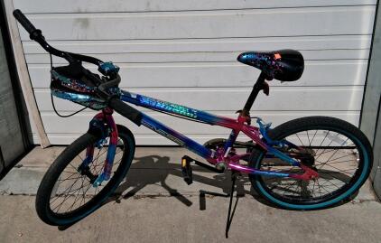 Genesis Illusion 20" BMX Bike &ndash; Blue/Purple Holographic Finish, Single Speed, Front & Rear Hand Brakes