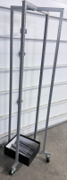 Industrial Rolling Steel Garment Rack Frame, 24"x24"x72", Casters, Removable Bin Included - 2