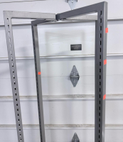 Industrial Rolling Steel Garment Rack Frame, 24"x24"x72", Casters, Removable Bin Included - 4