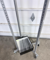Industrial Rolling Steel Garment Rack Frame, 24"x24"x72", Casters, Removable Bin Included - 5