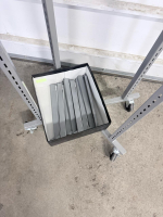 Industrial Rolling Steel Garment Rack Frame, 24"x24"x72", Casters, Removable Bin Included - 6