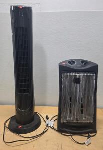 Working OmniBreeze Tower Fan with Timer & 3 Speeds + Working Beyond Flame 1500W Quartz Heater, 2023 ETL Listed