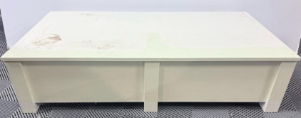 Modern White Coffee Table, 48" x 24" x 18", MDF Construction