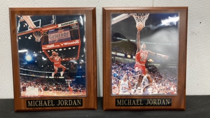 (2) Michael Jordan 8” x 10” Phot Plaque W/ Nameplate