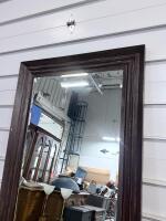 Large Rectangular Wall Mirror, Dark Wood Frame, Modern Style - 2