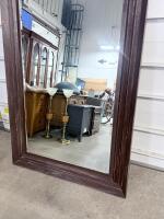 Large Rectangular Wall Mirror, Dark Wood Frame, Modern Style - 3