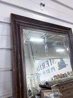 Large Rectangular Wall Mirror, Dark Wood Frame, Modern Style - 4