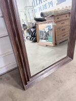 Large Rectangular Wall Mirror, Dark Wood Frame, Modern Style - 5
