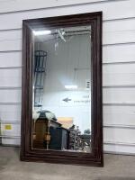 Large Rectangular Wall Mirror, Dark Wood Frame, Modern Style - 6