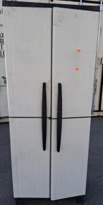 Outdoor Plastic Storage Cabinet, 4 Adjustable Shelves, Lockable, Weather-Resistant