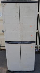 Vertical Outdoor Storage Cabinet, 4 Adjustable Shelves, Lockable Doors, Weather-Resistant