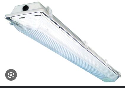 (Stock Photo Used) Metalux 4 Ft. 2-Lamp Vapor-Tight Wet Location Strip Light Fixture, Model VT2-232DR-UNV-EB81-WL-U