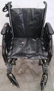 Transport Wheelchair, Black Vinyl, Foldable