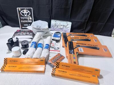 Toyota Parking Sign, AUTOBOO Wiper Blades, Auto Shield Interior Kits & Accessories Lot