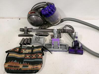 Dyson DC39 Canister Vacuum, Powerful 1200W, Multiple Attachments, Cyclonic HEPA, Gray/Purple
